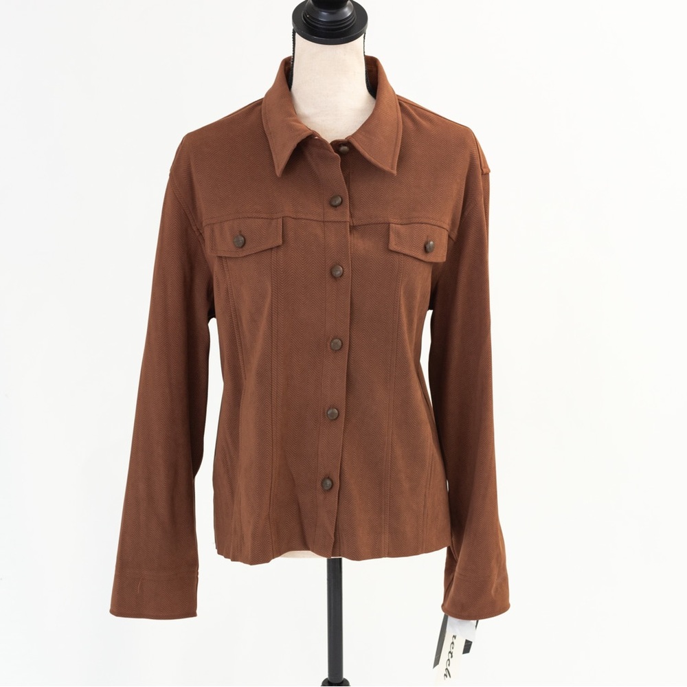 Chocolate brown washable suede jacket Norton McNaugton 12